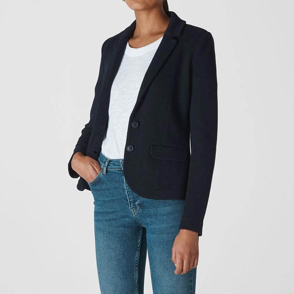 Whistles Navy Slim Fit Cotton Jersey Jacket Jarrolds Norwich
